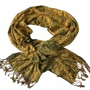 Fine Shawl Paisley Soft Viscose Fringe Large Scarf
